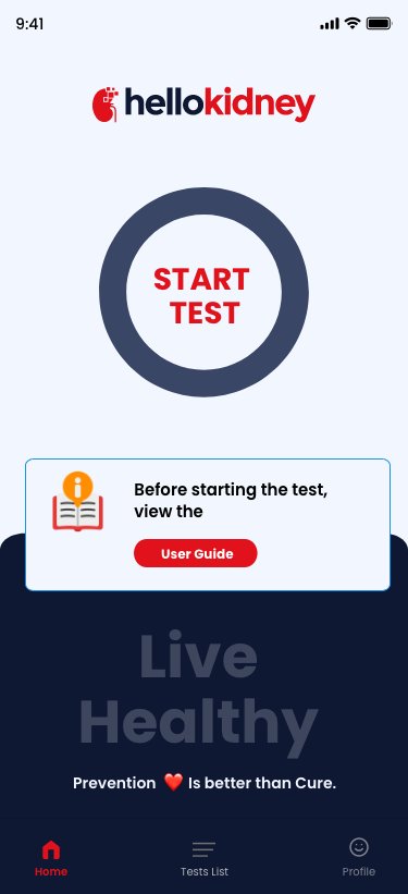 HelloKidney UACR App interface